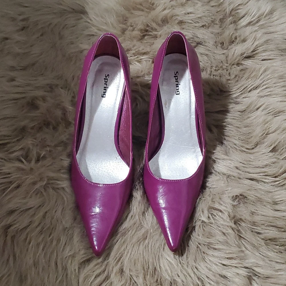 SPRING Light Purple Leather-Like Patent Heels- Size Euro 38 - Picture 3 of 16